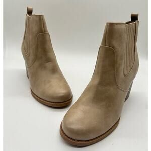 Soda Boots‎ Womens 9 Tan Chunky High Heel Western Cowboy Ankle Booties